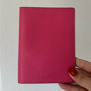 Coach Fuchsia Leather Card Holder